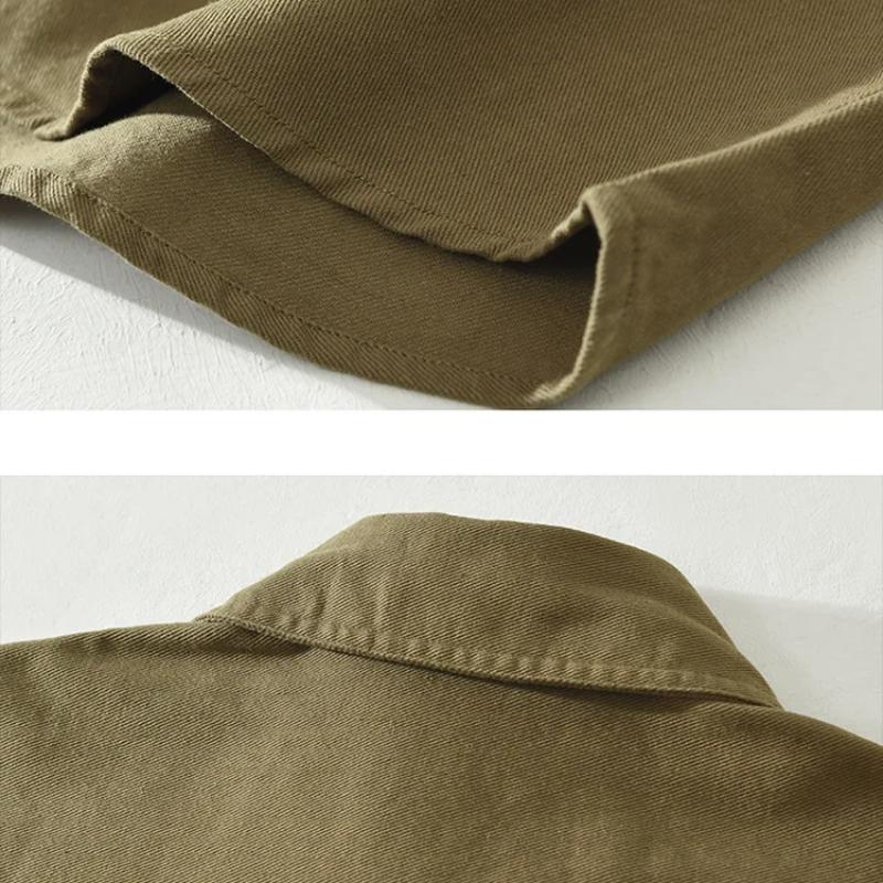 Japanese Style Cargo Shirt Men Spring and Summer Long Sleeve Casual Shirts Cotton Pockets Soft and Comfortable Loose Top Youth Popular Men Clothing