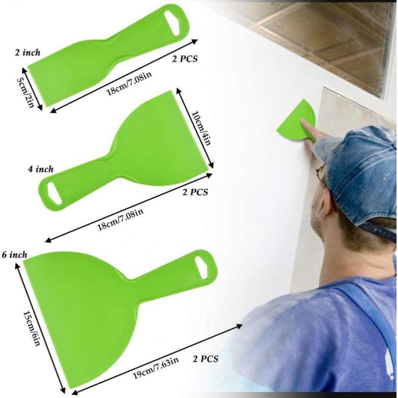 5 Pcs Of Plastic Flexible Paint Scraper Razor Blades Tool Steel Blades For Painting