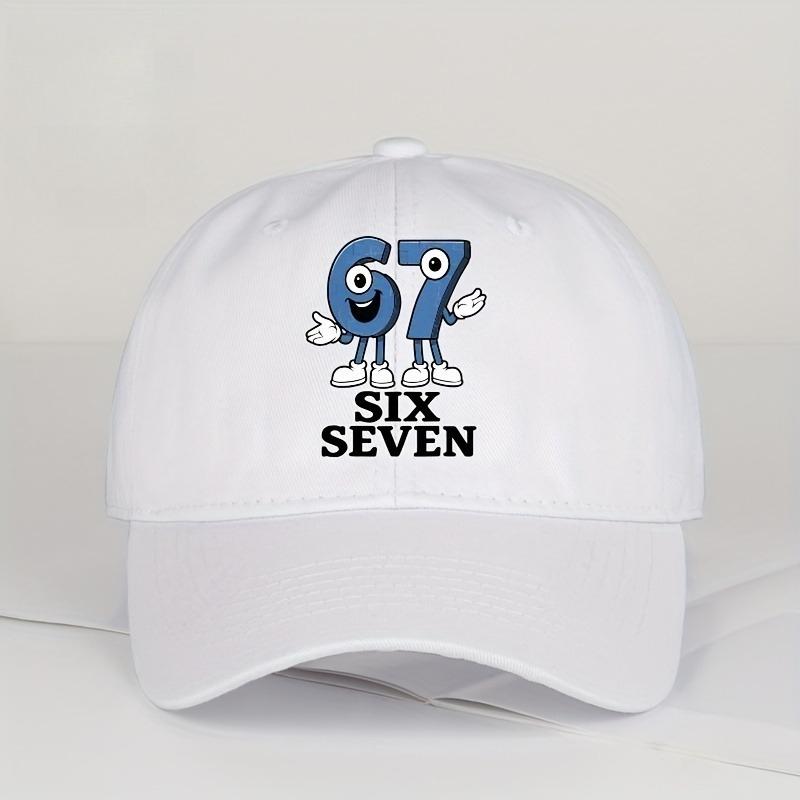 1pc Solid Color Soft Top Baseball Caps for Women,Six Seven Patterned Printed Stylish and Easy Duckbill Hat,Lightweight for Sport