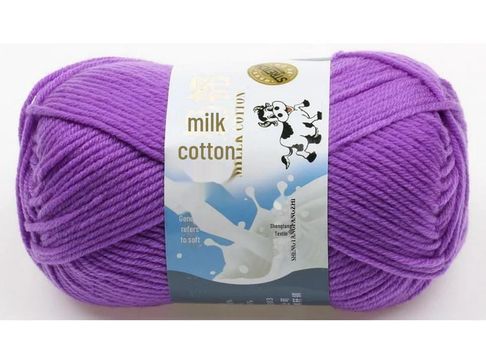 5-Strand Milk Cotton Baby Wool Hat & Scarf Hand-Woven Medium-Thick Yarn Set