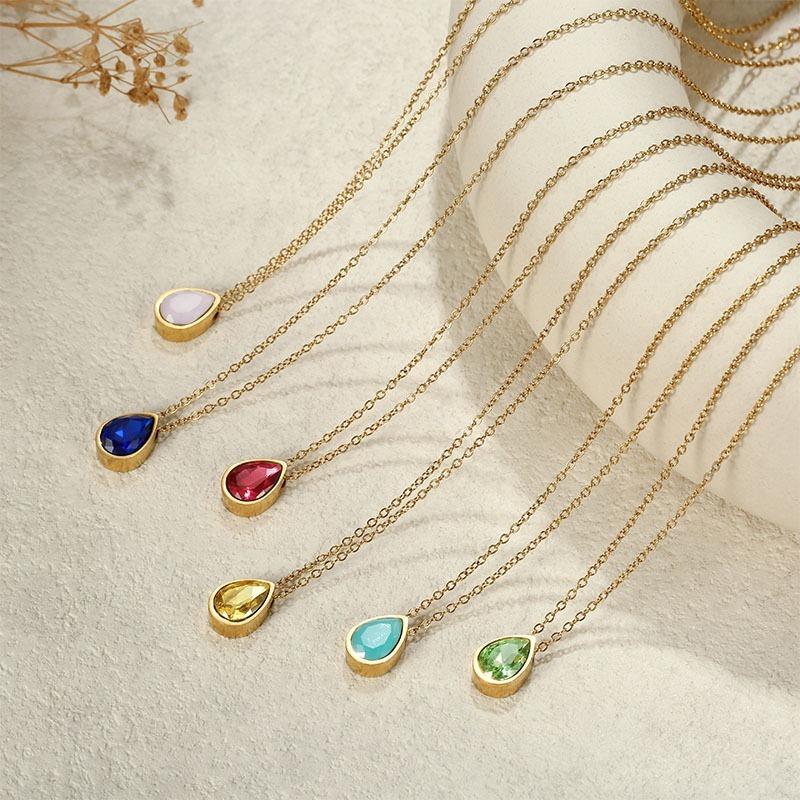 Hand Beaded Natural Stone Colorful Fashion Versatile Clavicle Necklace