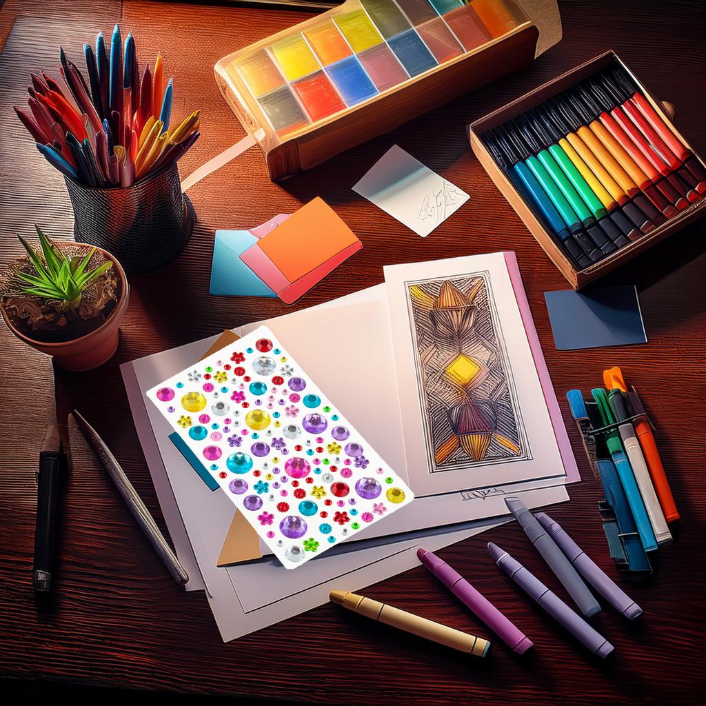 Self-adhesive crystals, diamond stickers, mix of patterns, mix of colors, creative set 315 pcs