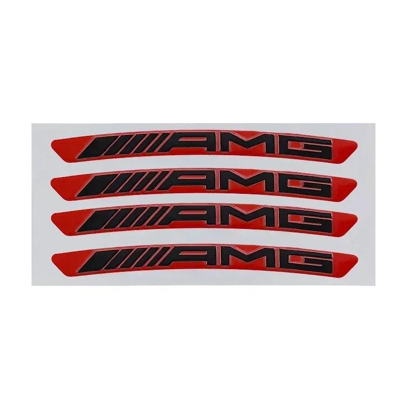 4/8pcs Mercedes-Benz AMG Car Hub Wheel Cover 3D Car Stickers Aluminum Alloy AMG Stickers Wheel Cover Badge Stickers Auto Parts