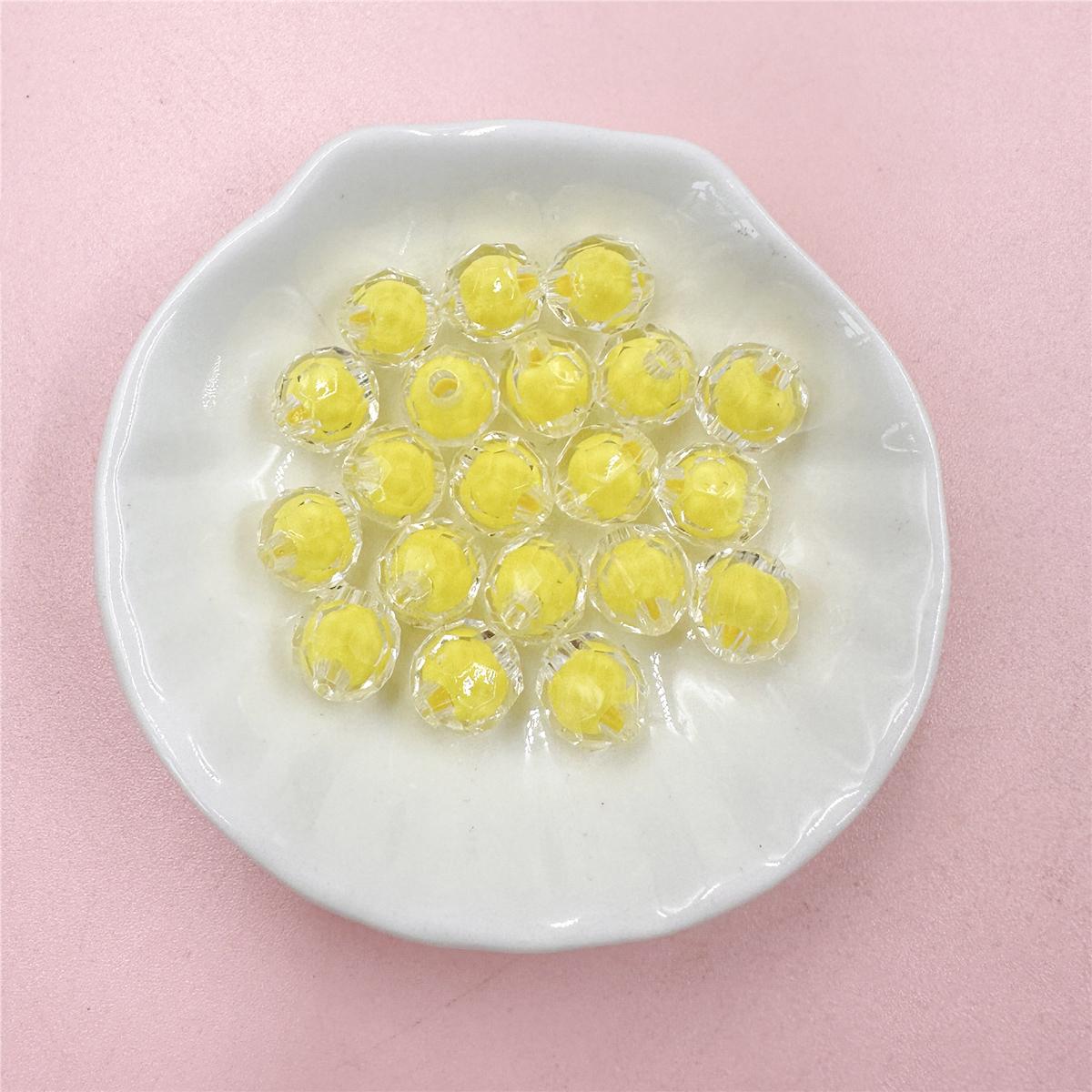 

Модные браслеты для самостоятельного изготовления круглых ювелирных изделий, ожерелье прозрачное 9*10 мм для брелка, свободные бусины 20 шт., аксессуары для ювелирных изделий, акрил жёлтый