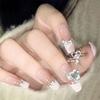 Shiny Pink  Heart Opening Couple Rings Vintage  Adjustable Finger Ring For Women Lover Jewelry Gift