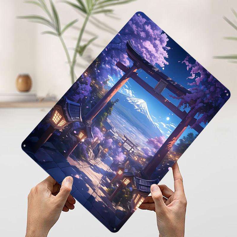 

Mount Fuji Landscape Poster Customized Wall Art Vintage Metal Signs Retro Tin Plaque for Man Cave Gamer Room Decoration At Home 7.9x11.8In(20x30cm)