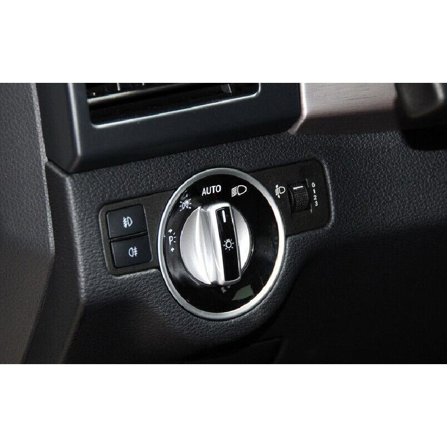 Silver Aluminum Headlight Lamp Switch Button Cover 2PCS For Benz GLK 2009-2015
