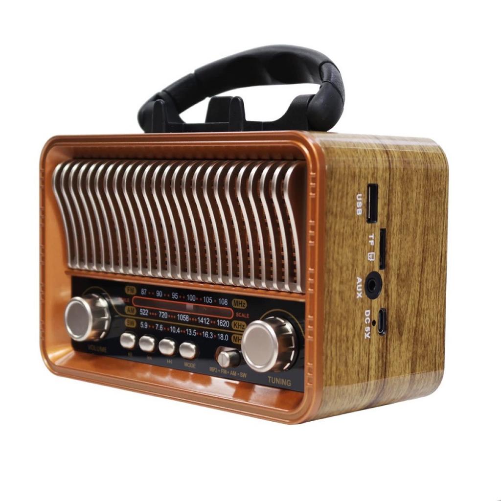 Retro AM FM SW Multi Band Radio Antique Design with Bluetooth Speaker TF/USB MP3 Player