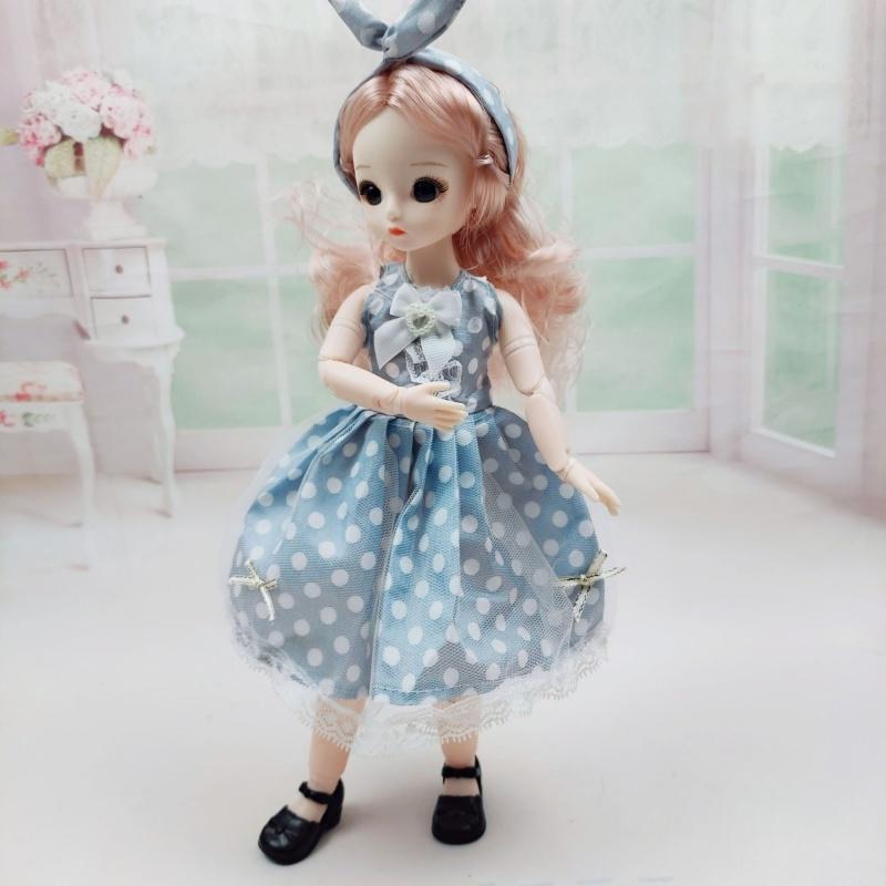 Oblečení pro 1/6 BJD panenku Roztomilé šaty Sukně Pokrývka hlavy 30cm Princezna Panenka Ležérní Kostým Oblečení Doplňky pro panenky Dívka DIY Hračka Dárky