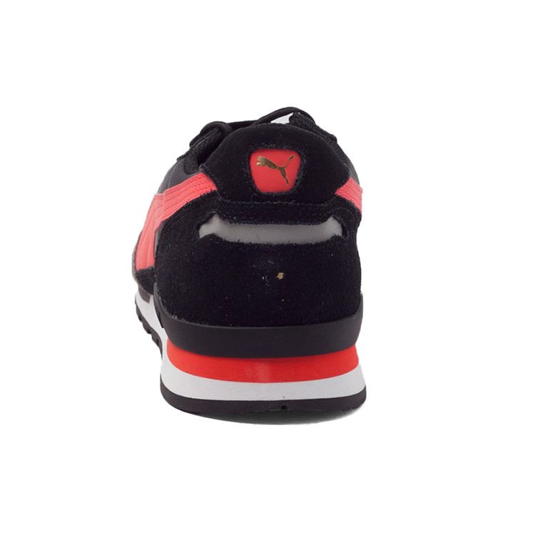 Puma Color Block Lace-Up Flat Synthetic Leather Shock Absorbing Breathable Low-Top Marathon Running Shoes Unisex Sneaker Black Gray 361347-01