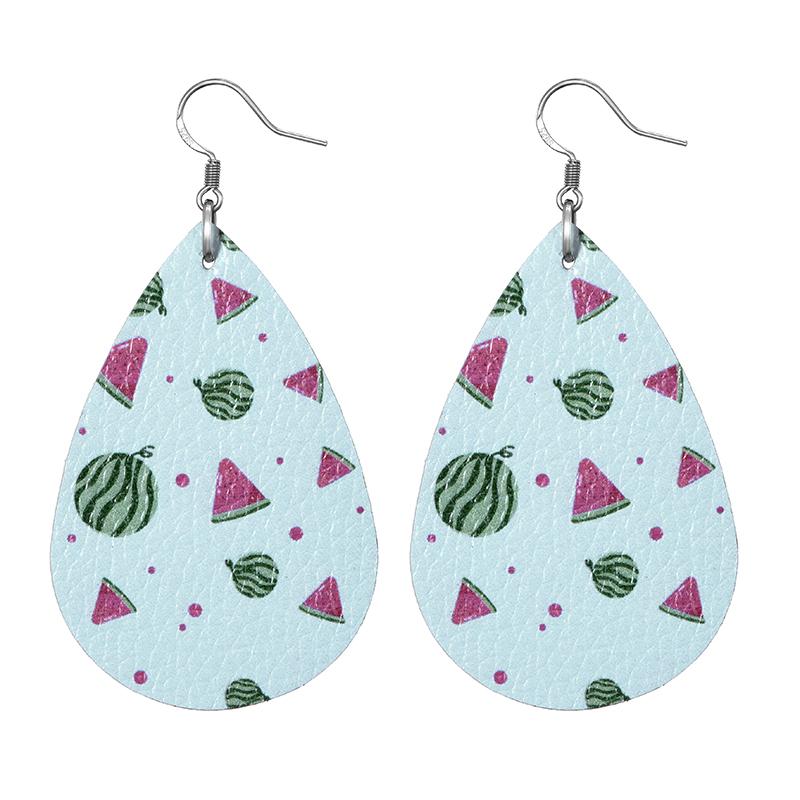 Fashion Leather Earrings Lightweight Faux Leather Leaf Earrings Teardrop Dangle Handmade For Women Girls Jewelry Wholesale