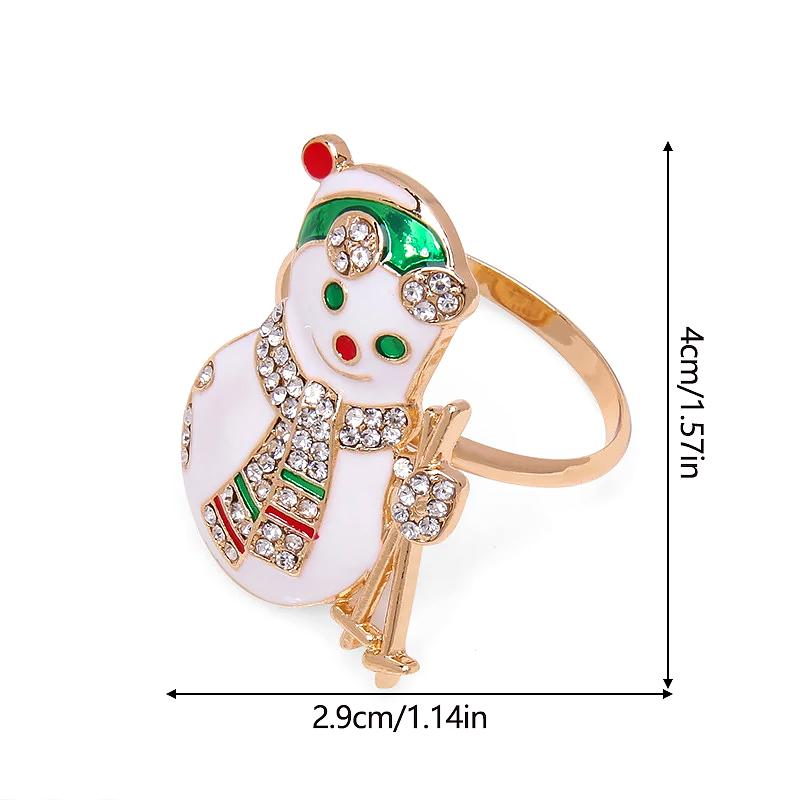 1PC Christmas Aesthetic Napkin Ring Cartoon Alloy Ritual Sense Metal Multi-element Napkin Clasp Creativity Table Setting