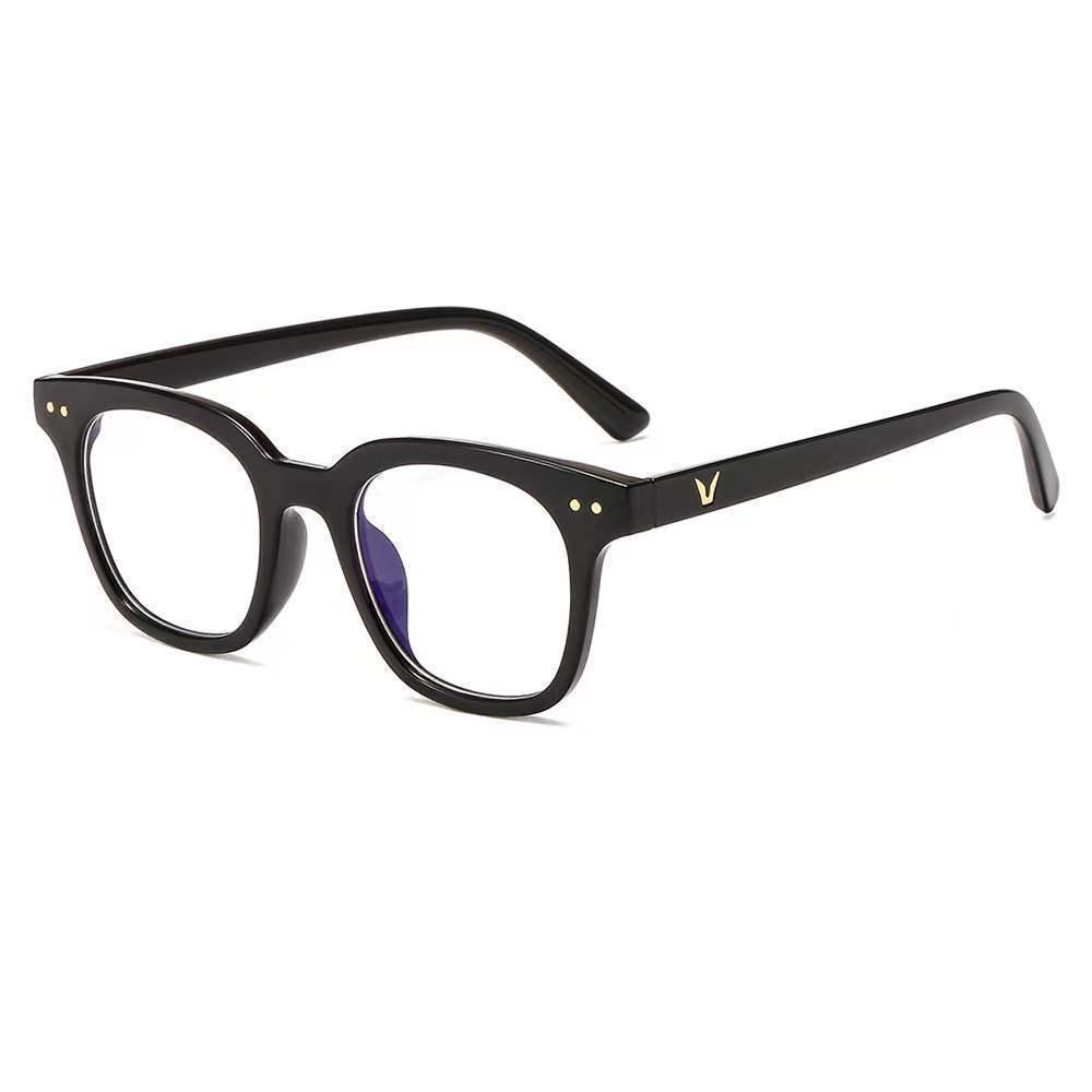 Trendy Women s Sunflower Anti-Blue Light Slimming Glasses – Black Frame White Lens