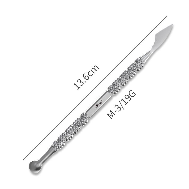 

Double-Ended Russian Style Cuticle Pusher - Slanted Surface for Nail Art & Manicure Prep Nail Salon Exclusive Edition
