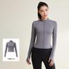 Juyi Hall Colorblock Slim Fit Yoga Jacket with Thumb Holes - Autumn/Winter Fitness Top