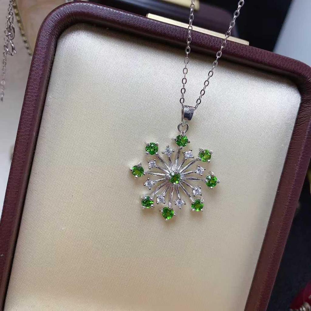 Opal Pendant with 925 Silver Inlay - European/American Sparkling Fireworks Design