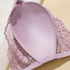Women's Lace Bra Underwire Less See Through Bra Small Chest Triangle Cup Ultra-thin Lace Bra Pure Desire Beautiful Back Front Buckle Bra