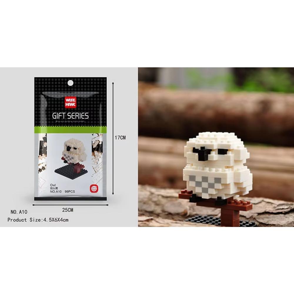 Kids Toy Mini Building Blocks Micro Bricks Eagle Moose Dog Cat Bird Animals 3D Model Bag Gifts Educational Toys For Children