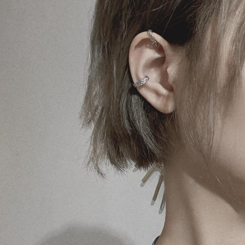 Dark Style Irregular Ear Bone Clip in S925 Silver - Trendy, No Piercing Needed