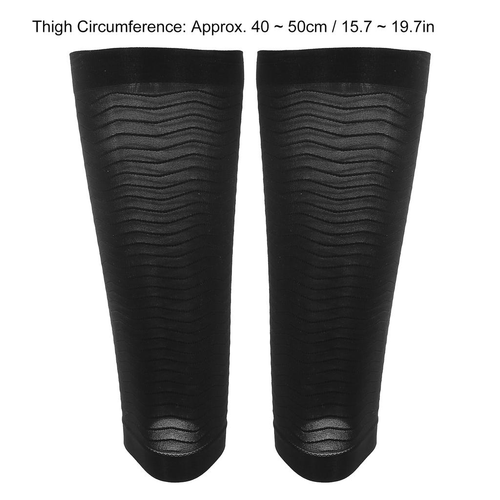 Women Thigh Sleeve Slimming Thigh Wraps Compression Sleeve Thigh Slimmer Shaper Black