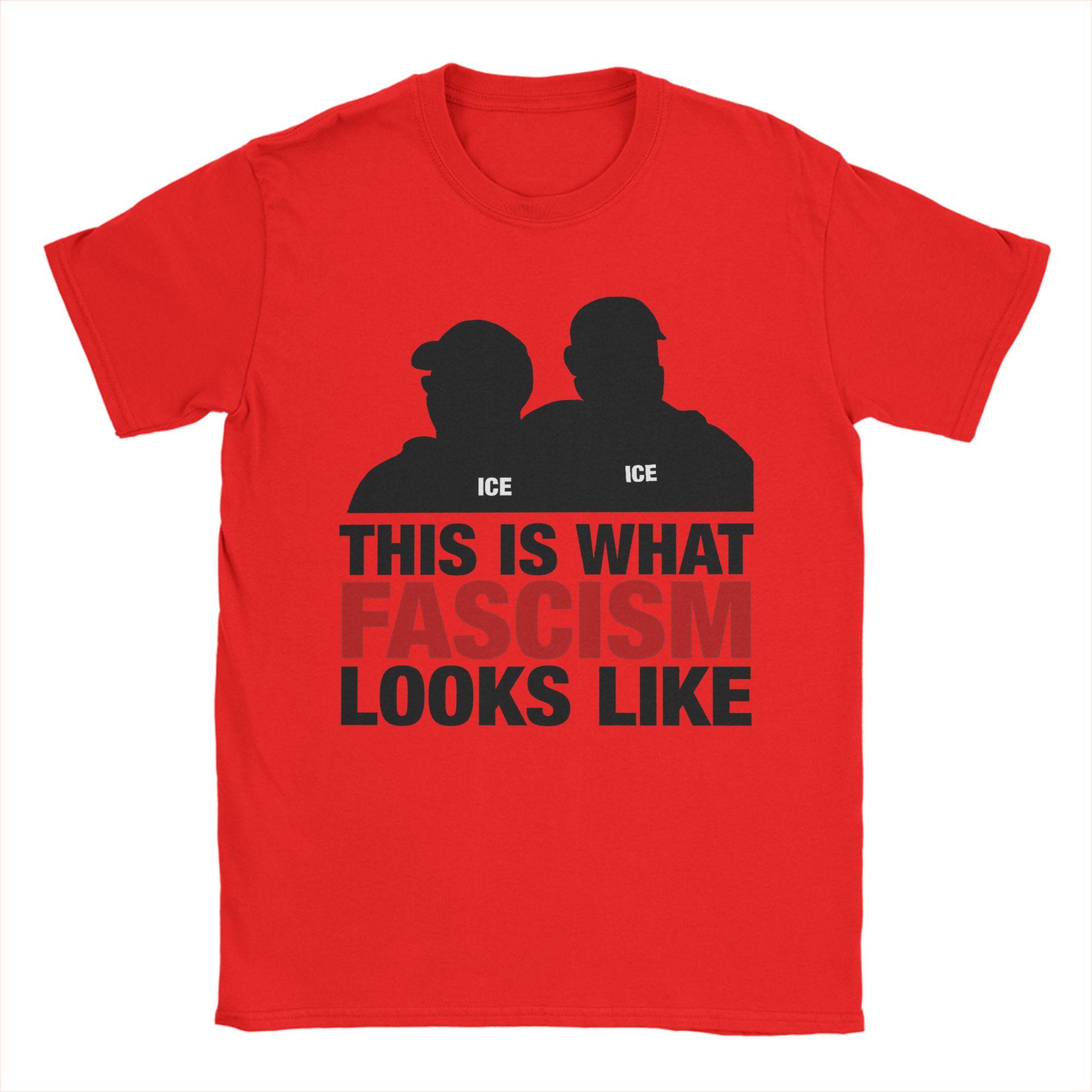 This Is What Fascism Looks Like Abolish ICE T Shirt for Unisex Cotton Novelty TShirts Crew Neck Tees Short Sleeve Tops Summer S