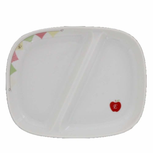 Tableware East Divided Lunch Plate, 22cm, Apple Garland, E-Kids