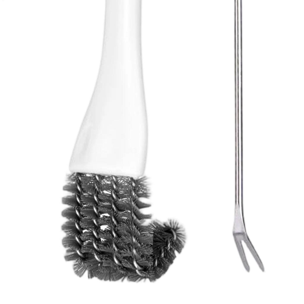 4Pcs Birdcage Cleaning Brush Set Long Handle Bird Poop Remover Cleaning Fork/ Wire Brush/ Elbow Copper Wire Brush For Pet Cage