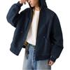 Levis Workwear Loose Fit Solid Color Hooded Long Sleeve Denim Jacket Men Jackets Dark-Blue 003L7-0004