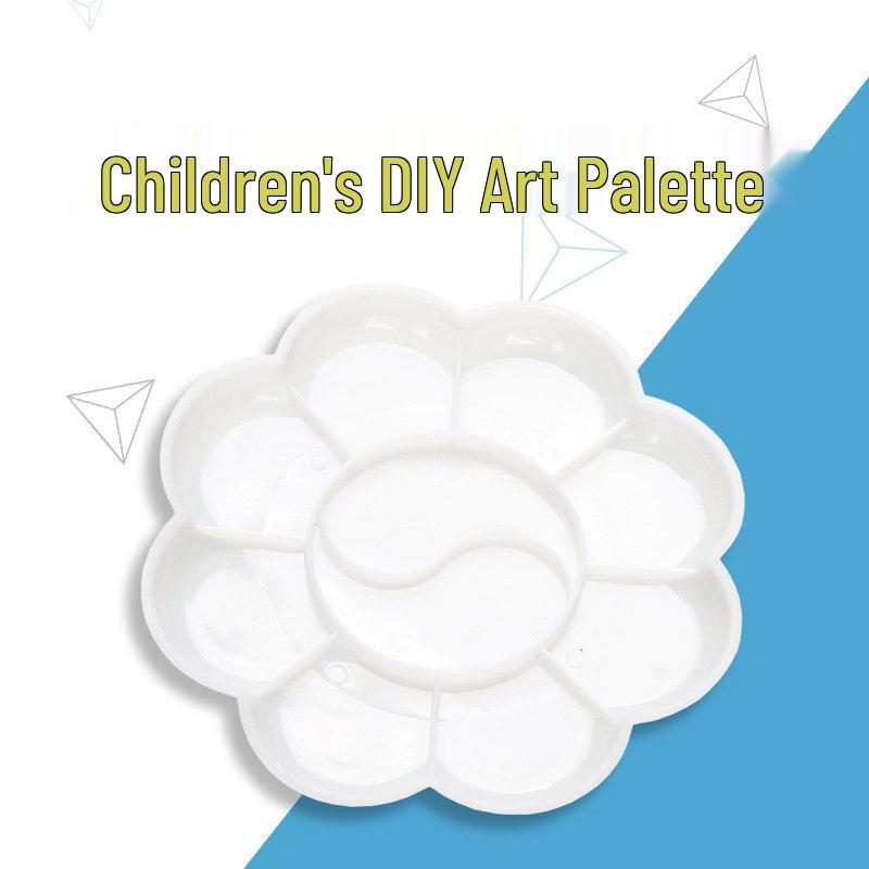 Plum Blossom Paint Palette for Students - Watercolor & Gouache Mixing for Kids  Art Plastic пшеничный