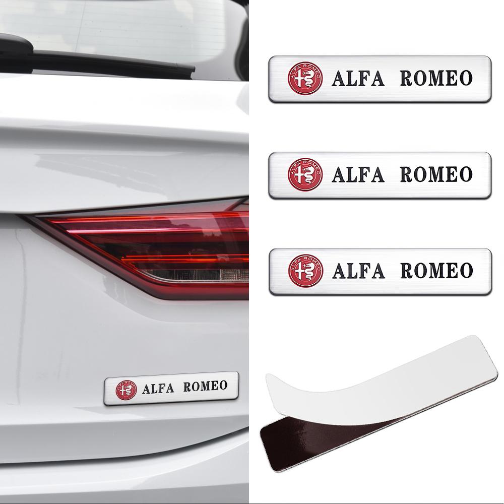 2PCS Aluminum Sticker Durable Waterproof Decoration For Alfa Romeo 159 147 156 164 166 Stelvio Giulietta MiTo Sportiva Giulia GT