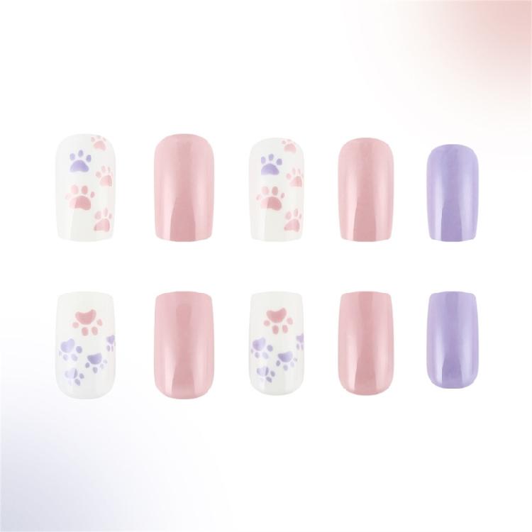 24 Pièces Ongles à Presser Carrés Colle sur Ongle Designs d'Ongles Français Faux Ongles Ongles Artificiels Cadeaux pour Femmes Filles