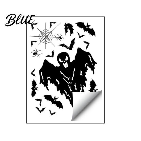 Removable Glass Clings Halloween Static Sticker with Witch/Ghost/Castle/Bat Horror Silhouette Patterns Durable PVC Spooky Shop Window Displays Wall