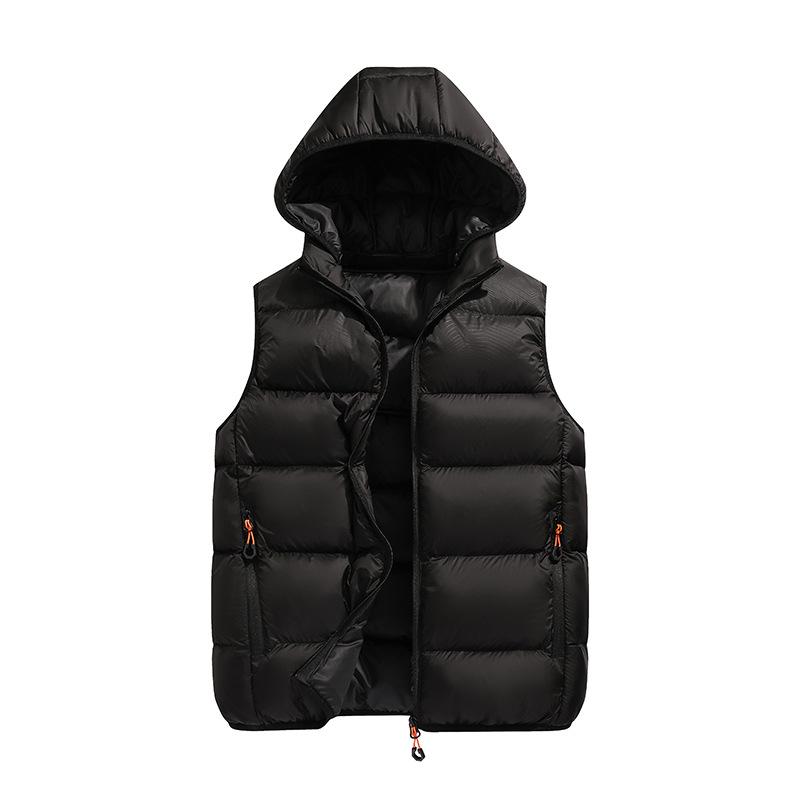 Cotton vest men's fashion autumn and winter large size thickened outer wear vest vest vest trend casual hooded vest jacket