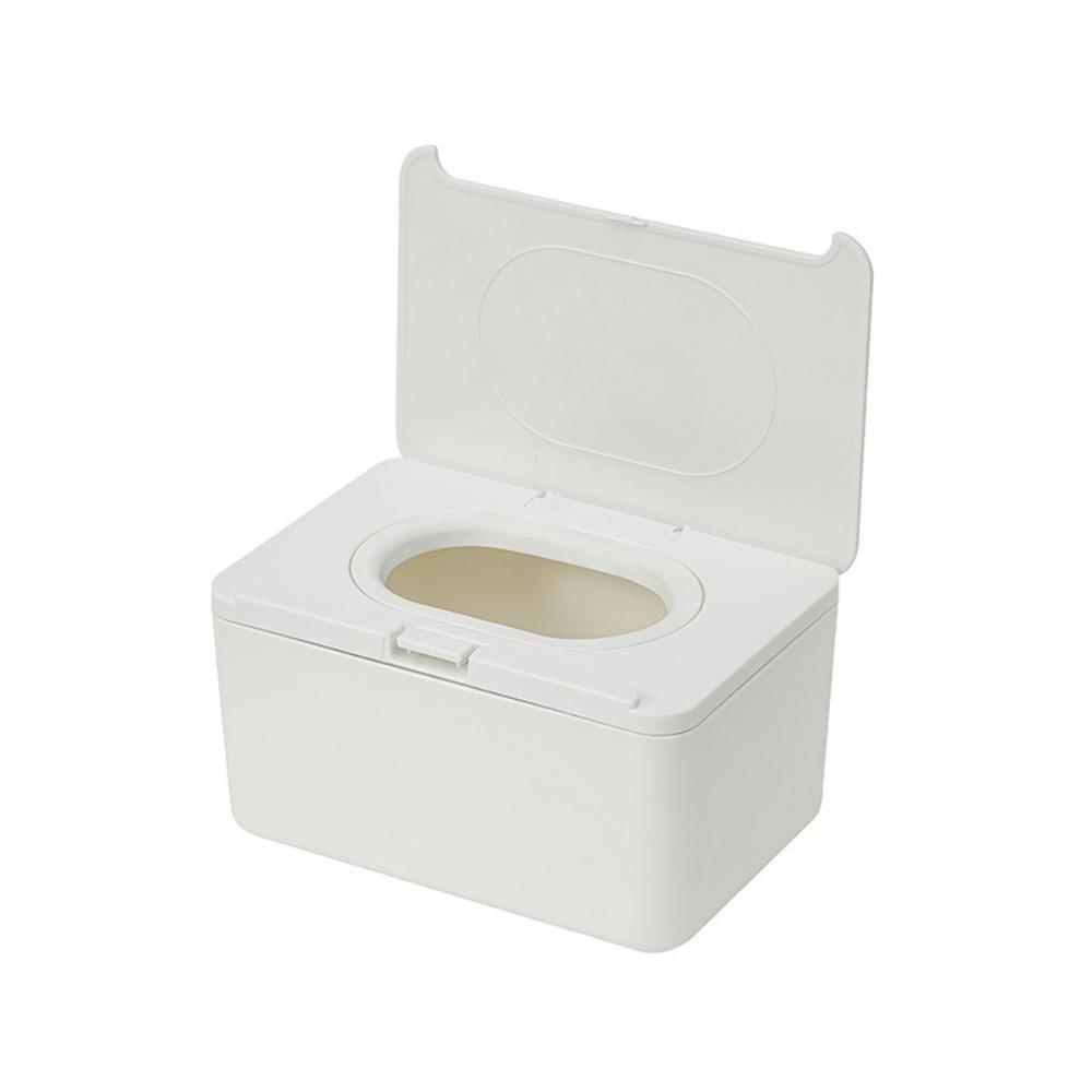 

Пластиковый контейнер для влажных салфеток Многофункциональная коробка для салфеток Коробка для хранения бумаги Украшение стола White-L