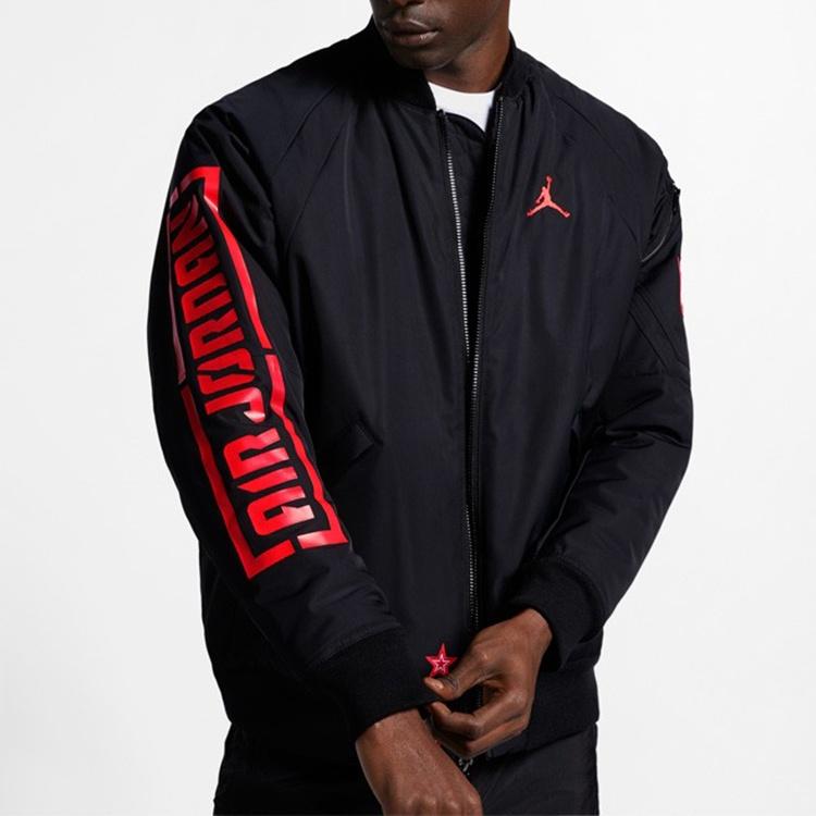 Air Jordan Stand Collar Long Sleeve Bomber Jacket 'Black' Men's BQ6957-010