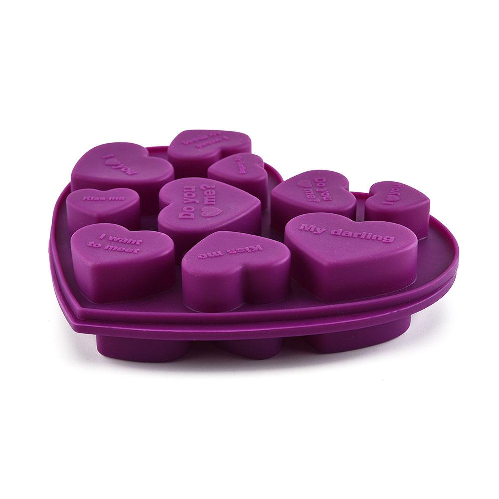 Siliconen World Silicone Chocolate Mold English Heart-shaped Cookie Fondant Cake Decorating Tools DIY Baking Molds Baking Pan