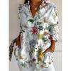 New Women's Shirts Floral Printed Spring Autumn Blouse Lapel Neck Blouse Women Long Sleeve Shirts Womens Clothes Female Clothing