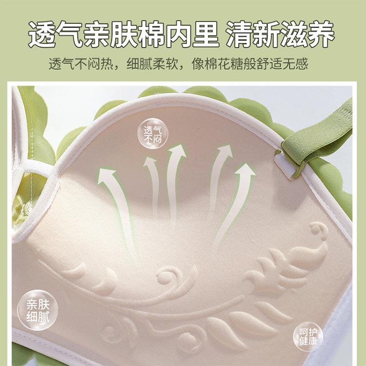 No steel ring, thickened, gathered and closed breast adjustment type, anti-sagging thin strapless bra set.