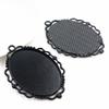 5pcs 30x40mm Inner Size Antique Silver Plated and Bronze and Black Cabochon Base Setting Charms Pendant