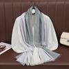 Women Gradient Color Modal Feeling Scarf Shawl for Lady Head Wrap Lady Soft Turban Scarves Solid Windproof Shawl Jersey Hijabs