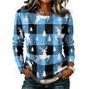 Women's Casual Long Sleeve Neck Christmas Print Top