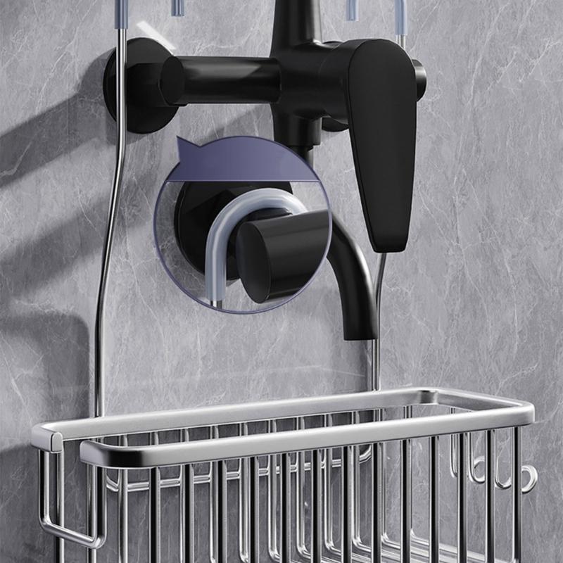 Duschhylla utan borrning Enkel installation Duschhållare Schampoförvaringsställ Rostbeständig Duschhylla Ställ Hem