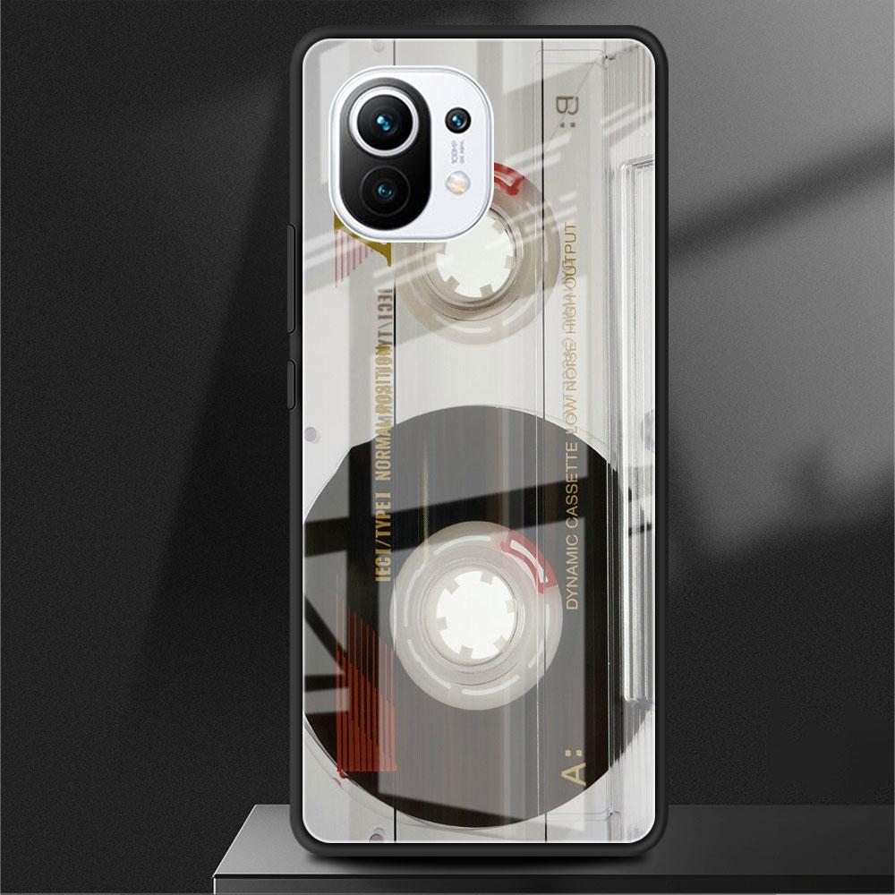 

Стеклянный чехол для Xiaomi Poco X3 NFC 11 Lite 11T F3 M3 для Redmi Note 11 10 9 8 Pro 10S 9S, чехол для телефона, магнитная кассета с радиолентой Xiaomi Poco X3 NFC