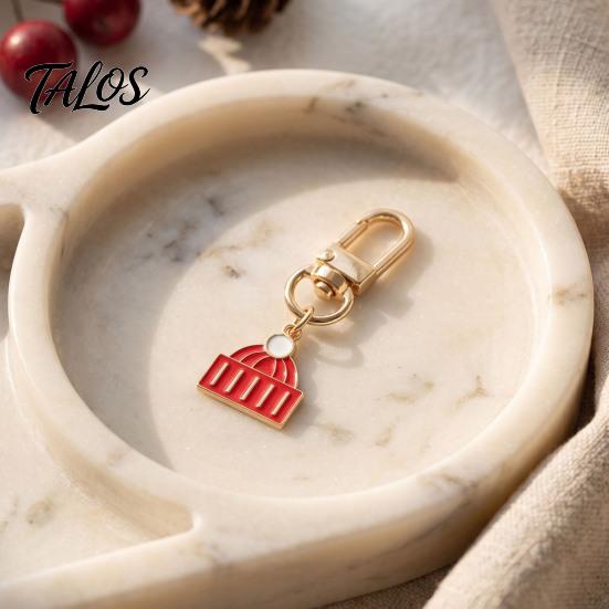 Christmas Party Keychain Cartoon Keychain, Enamel Santa Snowman Elk Snowflake Bag Charm, Holiday Decoration Xmas Theme Pendant for Backpacks Handbags