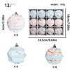 12er Set Weihnachtsbaumkugel-Dekorationen 2,36 Zoll Macaron-Farbe Schaumstoff Glitzer Bruchfest Aufhängbare Weihnachts-Kugeln Feiertags-Schmuck