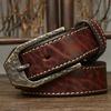 High Quality Thick Retro Real Genuine Leather Belt Men Pin Buckle Belt for Men Waist Male Cowskin Strap