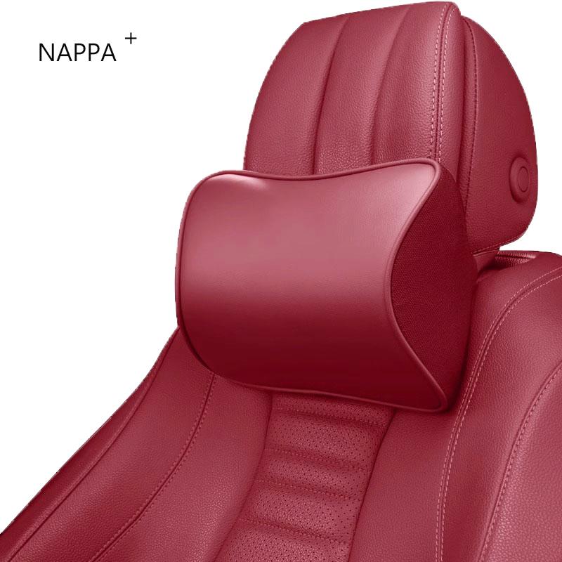 Premium NAPPA Badge Leather Car Neck Pillow For BMW F30 F31 F32 F34 F20 F21 F07 F10 Backrest Support Cushion Headrest Auto Parts