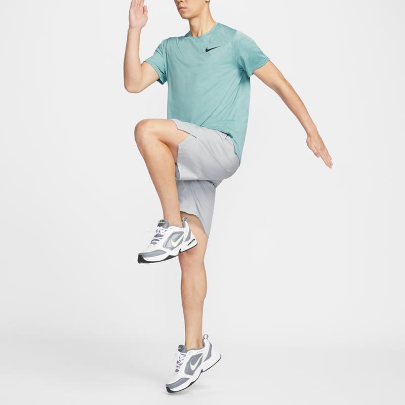 Nike Pro Dri-Fit Logo Print Round Neck Pullover Quick-Dry Training T-Shirt Eco-Friendly Split Short Sleeve Men Tops Mineral-Green CZ1182-379