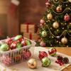 Hand-Painted Multi-Color Striped Christmas Balls - Set of 6 Plastic Decorations for Holiday Parties