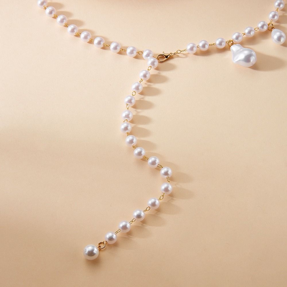 Personalized Imitation Pearl Pearl Beads Dual-use Baroque Style Versatile Body Jewelry Irregular Minimalist Body Chain Bridal